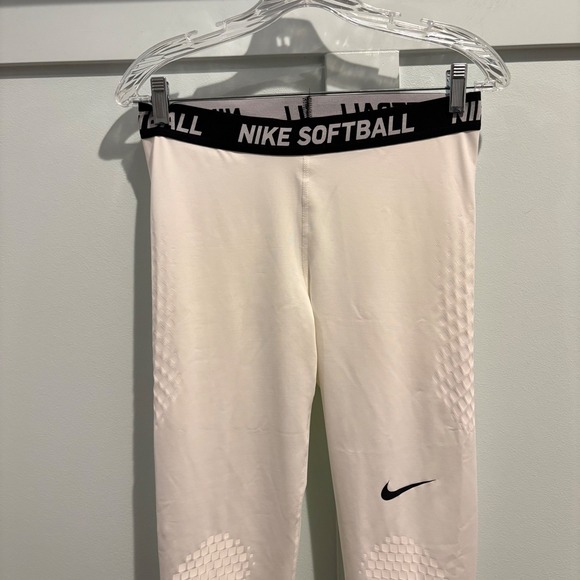 Nike Dri Fit Softball Leggings White‎ Womens Size L Athletic Performance - Picture 4 of 12